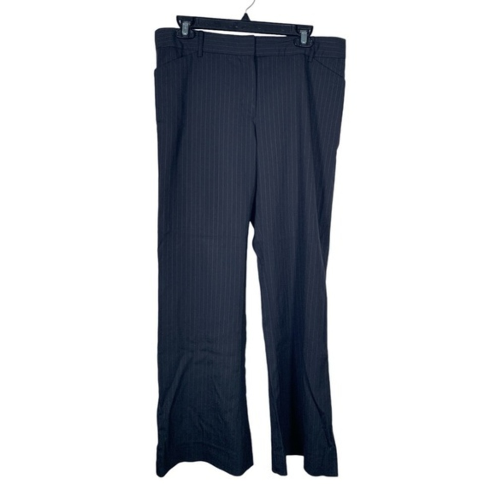 Tahari Bootcut Striped Black Trousers Size 14 EUC #DS-1558